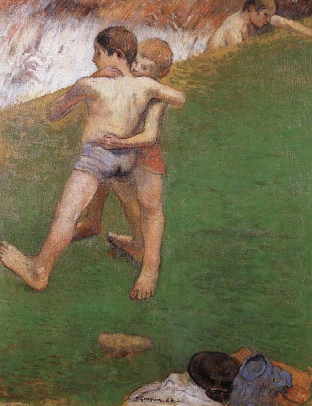 Paul Gauguin chidren wrestling